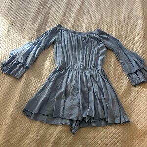 Altar'd State Blue Off-Shoulder Romper
